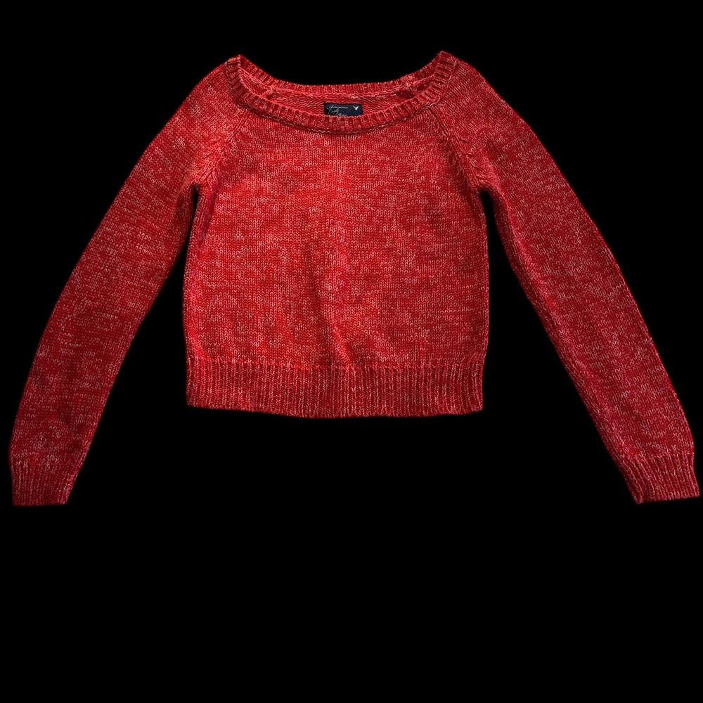 American Eagle Outfitters Red‎ Knit 100% Cotton Boat Neck Sweater Size M #504